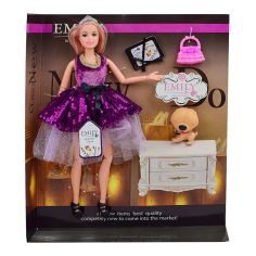 Акція на Лялька Emily Білявка у фіолетовій сукні з паєтками (QJ081C) від Будинок іграшок