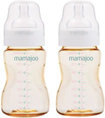 Акция на Набор бутылочек для кормления Mamajoo Gold 250 мл х 2 шт (8697767121622) от Rozetka