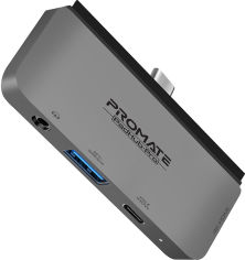 Акция на USB-C хаб 4-в-1 Promate PadHub-Pro USB-C PD/HDMI/USB 3.0/AUX 3.5 мм Grey (padhub-pro.grey) от Rozetka