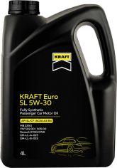 Акція на Моторное масло Kraft Euro SL 5W-30, 4 л (708434) від Rozetka UA