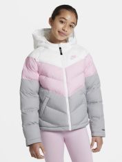 Акция на Демисезонная куртка детская Nike U Nsw Synthetic Fill Jacket CU9157-107 128-134 см (S) Белая с розово-серым (195237991822) от Rozetka UA