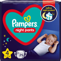 Акция на Подгузники-трусики ночные Pampers Night Pants Размер 4 (9-15 кг) 25 шт (8006540234709) от Rozetka