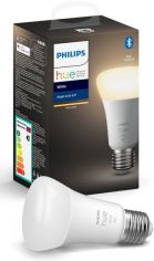 Акция на Умная лампа Philips Hue Single Bulb E27, 9W(60Вт), 2700K, White, Bluetooth, димируемая от MOYO
