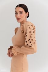 Акция на Бежева трикотажна сукня от Gepur