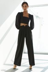 Акция на Трендові штани-палаццо чорного кольору от Gepur