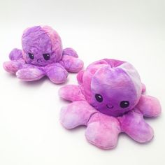 Акция на Мягкая игрушка Осьминог перевертыш двусторонний веселый грустный Mood Octopus 16 см UKC розово-фиолетовый от Allo UA