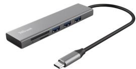 Акция на USB-хаб Trust Dalyx Fast 3 USB+Card Reader USB-C Aluminium (24191_TRUST) от MOYO