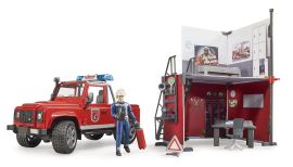Акция на Игровой набор Bruder Top Profi Series Пожарная стация с Land Rover Defender (62701) от Будинок іграшок