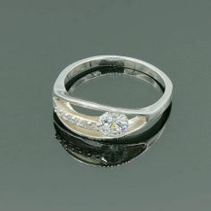 Акция на Серебряное кольцо Diva Идеал с фианитами 18 размер (023к) от Allo UA