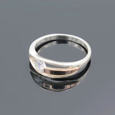 Акция на Серебряное кольцо Diva Идеал с золотой пластиной 17 размер (022к) от Allo UA