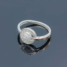 Акция на Серебряное кольцо Diva Анкара с золотыми вставками 16.5 размер (036к) от Allo UA