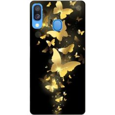 Акция на Бампер силиконовый чехол Candy для Samsung A40 2019 Galaxy A405f с рисунком Золотые бабочки от Allo UA