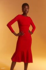 Акция на Червона сукня міді з оборкою от Gepur