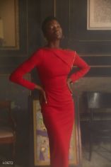 Акция на Червона сукня з блискавкою на рукаві от Gepur