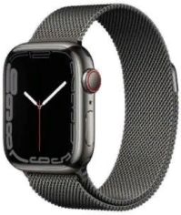 Акция на Apple Watch Series 7 45mm GPS+LTE Graphite Stainless Steel Case with Graphite Milanese Loop (MKL33) от Stylus