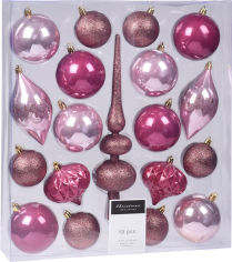 Акция на Набор елочных игрушек Christmas Decoration 19 штук Розовый (CAN214950) от Rozetka