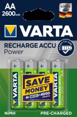 Акція на Аккумулятор Varta Rechargeable Accu AA 2600 мАч BLI 4 Ni-MH (05716101404) (4008496745975) від Rozetka UA