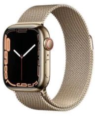 Акція на Apple Watch Series 7 41mm GPS+LTE Gold Stainless Steel Case with Gold Milanese Loop (MKHH3/MKJ03) від Stylus