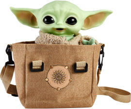 Акция на Интерактивный Малыш Йода Star Wars из сериала Звездные войны: Мандалорець в дорожной сумке 28 см (HBX33) от Rozetka