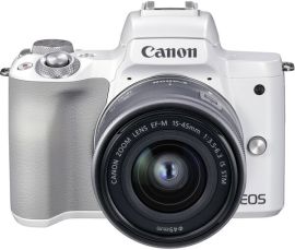 Акція на Фотоаппарат CANON EOS M50 Mark II + 15-45 мм f/3.5-6.3 IS STM White(4729C028) від MOYO