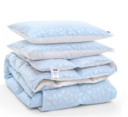 Акция на Набор пуховый 2179 зима-плюс Bio-Blue одеяло и 2 мягкие подушки 70% пуха MirSon 172х205 см от Podushka