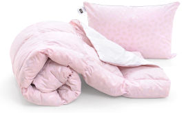 Акция на Набор пуховый зимний 2148 Bio-Pink одеяло и мягкая подушка 50% пуха MirSon 220х240 см от Podushka