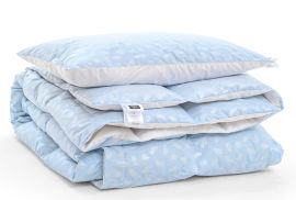 Акция на Набор пуховый зимний 2124 Bio-Blue одеяло и мягкая подушка 70% пуха MirSon 200х220 см от Podushka