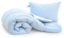 Акция на Набор пуховый демисезонный 1923 Bio-Blue одеяло и мягкая подушка 90% пуха MirSon 220х240 см от Podushka