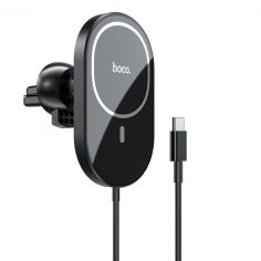 Акция на Hoco Car Holder Air Ven iDeal MagSafe Wireless 15W Black (CA90) for iPhone 15 I 14 I 13 I 12 series от Y.UA