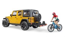 Акция на Bruder Джип Jeep Rubicon с фигуркой велосипедиста на спортивном байке (02543) от Stylus