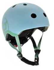 Акция на Шлем защитный детский Scoot and Ride, серо-синий, с фонариком, 45-51см (XXS/XS) от Stylus