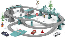 Акция на Игровой набор Zipp Toys Городской экспресс электрическая железная дорога, 103 детали, зеленый от Stylus