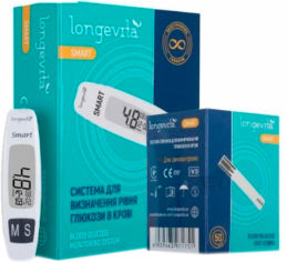Акция на Глюкометр LONGEVITA Smart + 50 тест-полосок от Rozetka