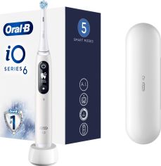 Акция на Электрическая зубная щетка ORAL-B BRAUN iO Серия 6 Белая (4210201381648) от Rozetka