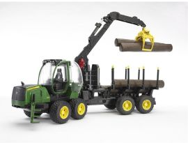 Акция на Bruder Игрушка - трактор с системой захвата John Deere с прицепом и бревнами (02133) от Stylus