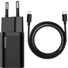 Акция на Baseus USB-C Wall Charger Super Si 20W Black with Cable USB-C to Lightning (TZCCSUP-B01) от Stylus
