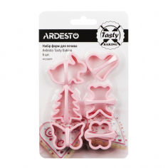 Акція на Набор форм для печенья 6 предметов Tasty baking Ardesto AR2308PP розовый від Podushka