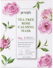 Акція на Petitfee Tea Tree Rose Calming Mask Успокаивающая маска для лица с экстрактом чайного дерева и розы 25 g - 1 шт. від Stylus