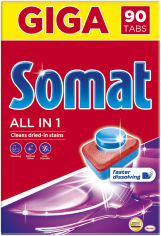 Акция на Таблетки для мытья посуды в посудомоечной машине Somat All in 1 90 таблеток (9000101534993) от Rozetka