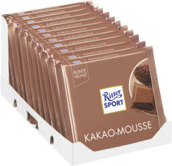 Акция на Упаковка молочного шоколада Ritter Sport с начинкой какао-мусс 11 шт х 100 г (4000417294609) от Rozetka