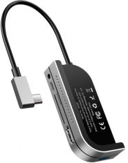 Акция на Baseus Adapter USB-C to USB-C + Hdmi + 3.5mm + Sd / Tf Dark Grey (CAHUB-WJ0G) for iPad от Y.UA