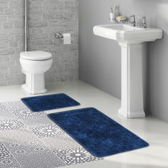 Акція на Набор ковриков для ванной комнаты Damaks A107216 Arya синий від Podushka
