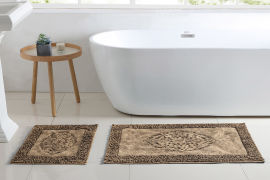 Акція на Набор ковриков для ванной комнаты Tiffany A107214 Arya коричневый від Podushka