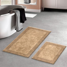 Акция на Набор ковриков для ванной комнаты Tiffany A107214 Arya светло-коричневый от Podushka