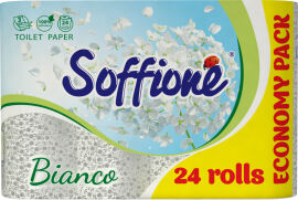 Акция на Туалетная бумага Soffione Biancoi ECONOMY PACK 3 слоя 24 рулона (4820003836606) от Rozetka