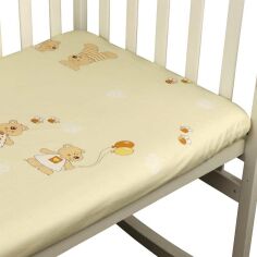 Акция на Простынь на резинке в детскую кроватку Руно бежевая 60х120 см от Podushka