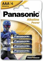 Акція на Батарейка Panasonic ALKALINE POWER AAA 4 шт. Power Rangers (LR03REB/4BPRPR) від MOYO