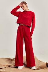 Акция на Червоний костюм із широкими брюками от Gepur
