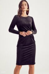 Акция на Чорна сукня міді з еко-замші от Gepur