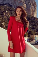 Акция на Червона сукня міні вільного крою от Gepur
